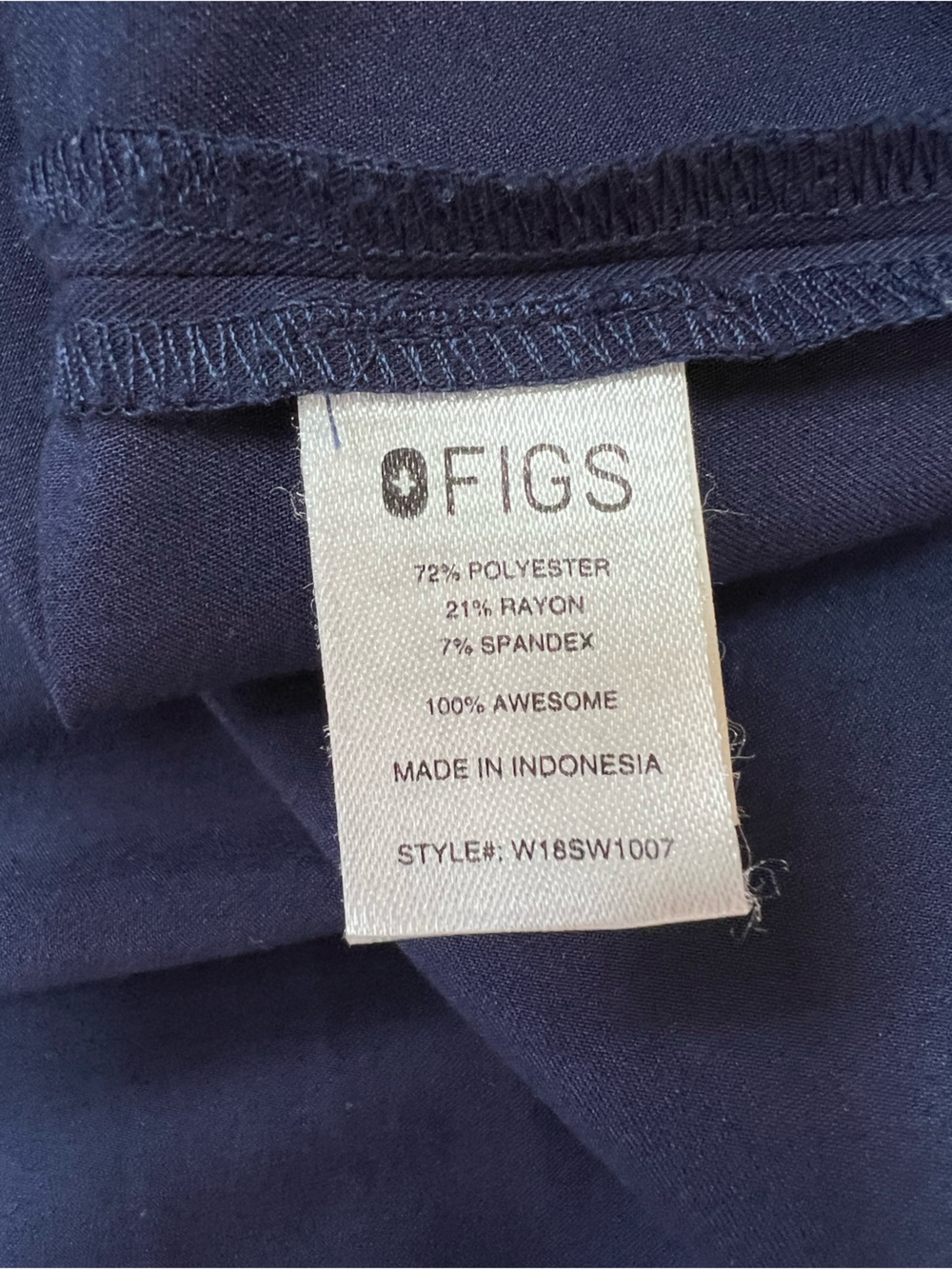 FIGS Women's Bellery Scrub Zippered Lightweight Jacket Navy Blue (PO #1286), XL - Picture 8 of 10